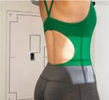 Fig. 9.34 incidență lombară stângă de profil (raza centrală (RC) perpendiculară pe receptorul de imagine).