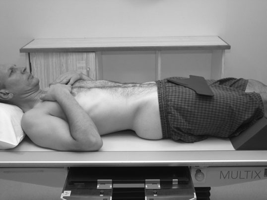 Două radiografii utilizate pentru a acoperi întregul abdomen