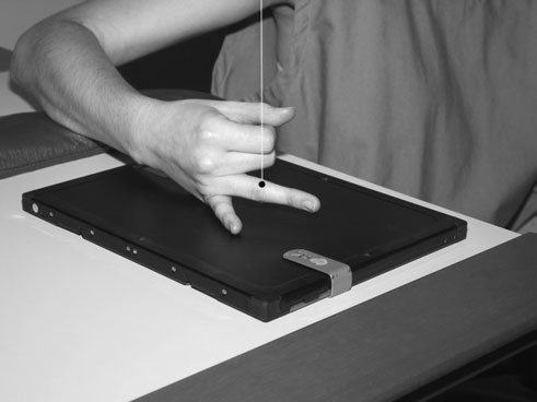 tring over proximal inter-phalangeal articulație de index finger.