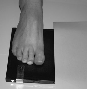 casetă. Profil (lateral) incidență este taken pentru suspiciune de fractură de hallux